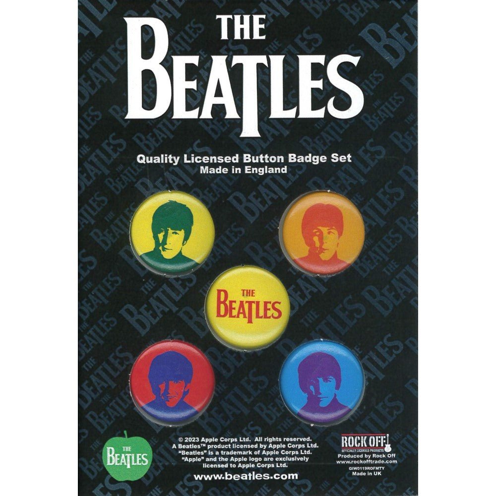 THE BEATLES ビートルズ (結成 65周年 ) - J,P,G&R Coloured / 5個セット / バッジ - PGS